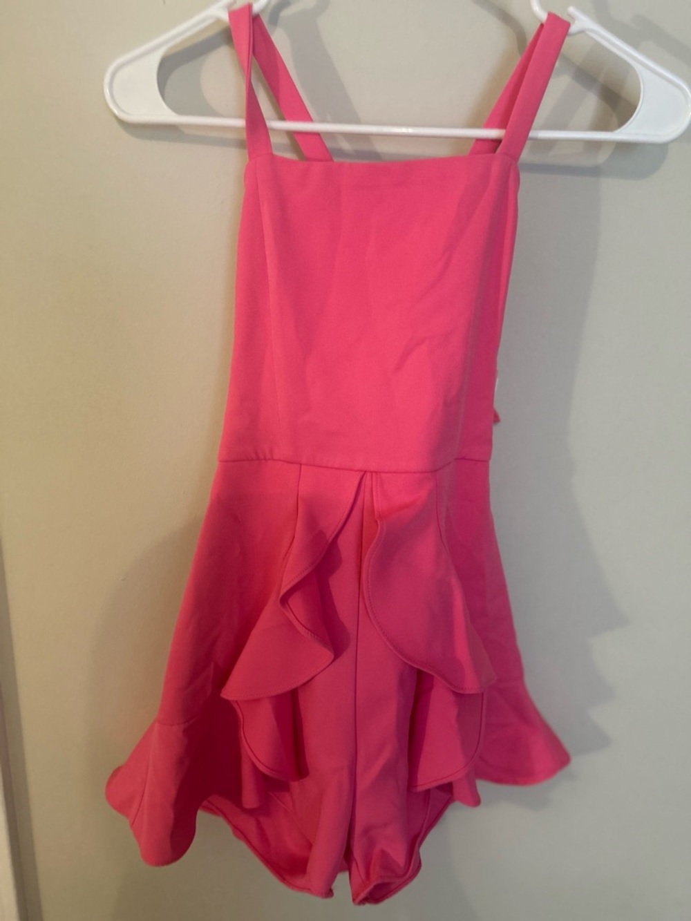 Rare Editions Hot Pink Ruffle Sundress Romper